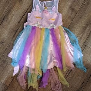Rainbow Unicorn Party Dress Size 8